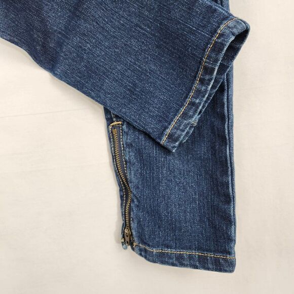 Roebuck and Co Girls Size 12 Skinny Jeans Ripped Zipper Ankle Denim Dark Wash - Picture 7 of 8